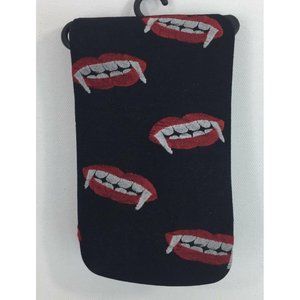 Halloween Costume Adult Black Vampire Teeth Tights M/L Punk Rock Medium Large